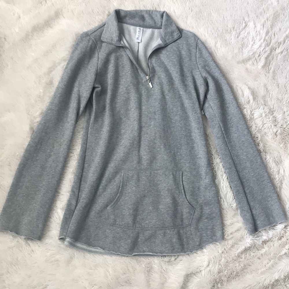 Plush and Lush tunic length grey Sweater